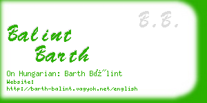 balint barth business card